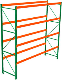 Seismic Pallet Rack - 42"D x 192"H x 144"W Starter, 4 Beam Levels, 8020 lb. Cap./Level