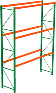 Pallet Rack Starter - 144w x 36d x 192h, 3 Beam Levels - 8020 Cap. Beams