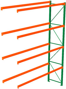 Pallet Rack Adder - 144w x 36d x 192h, 4 Beam Levels - 8020 Cap. Beams