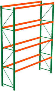 Pallet Rack Starter - 144w x 36d x 192h, 4 Beam Levels - 8020 Cap. Beams