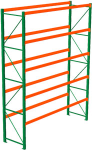 Pallet Rack Starter - 144w x 36d x 192h, 5 Beam Levels - 8020 Cap. Beams