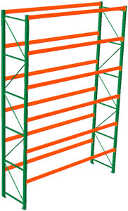 Pallet Rack Starter - 144w x 42d x 216h, 6 Beam Levels - 8020 Cap. Beams