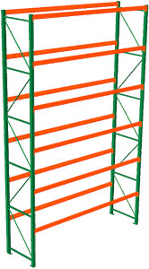 Seismic Pallet Rack - 42"D x 240"H x 144"W Starter, 5 Beam Levels, 5520 lb. Cap./Level
