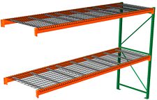 Pallet Rack with Wire Decking - Adder, 2 Beam Levels - 144"w x 36"d x 96"h - 8020 Cap. Beams