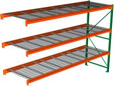 Pallet Rack with Wire Decking - Adder, 3 Beam Levels - 144"w x 42"d x 120"h - 8020 Cap. Beams