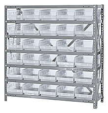 Shelf Bin Unit w/ 30 Economy Clear View Bins - 18" x 36" x 39"