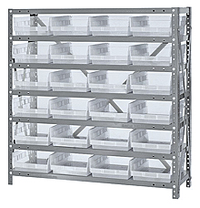 Shelf Bin Unit w/ 24 Economy Clear View Bins - 18" x 36" x 39"