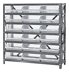 Shelf Bin Unit w/ 18 Economy Clear View Bins - 18" x 36" x 39"