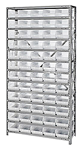 Shelf Bin Unit w/ 60 Economy Clear View Bins - 18" x 36" x 75"