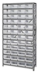 Shelf Bin Unit w/ 48 Economy Clear View Bins - 18" x 36" x 75"