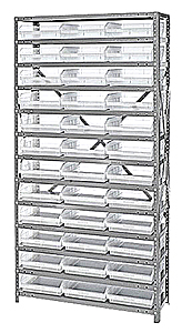 Shelf Bin Unit w/ 36 Economy Clear View Bins - 18" x 36" x 75"
