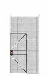 1-Wall Welded Wire Partition - 5'6"W x 10'5-1/4"H - 3' Hinged Gate