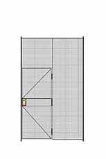 1-Wall Welded Wire Partition - 6'6"W x 10'5-1/4"H - 3' Hinged Gate