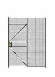 1-Wall Welded Wire Partition - 6'6"W x 8'5-1/4"H - 3' Hinged Gate