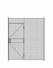 1-Wall Welded Wire Partition - 7'6"W x 8'5-1/4"H - 3' Hinged Gate
