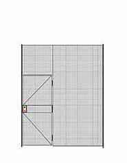 1-Wall Welded Wire Partition - 8'6"W x 10'5-1/4"H - 3' Hinged Gate