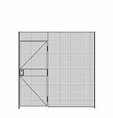 1-Wall Welded Wire Partition - 8'6"W x 8'5-1/4"H - 3' Hinged Gate