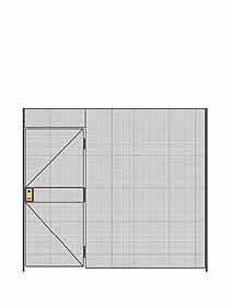 1-Wall Welded Wire Partition - 9'6"W x 8'5-1/4"H - 3' Hinged Gate