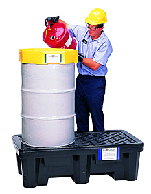 Economy 2-Drum Spill Containment Pallet - No Drain, Black