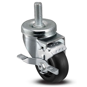 Swivel Stem Caster with Side Lock - 3" x 1.25" Polypropylene Wheel, 270 lb. Cap.