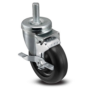 Swivel Stem Caster with Side Lock - 4" x 1.25" Polypropylene Wheel, 300 lb. Cap.