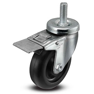 Swivel Stem Caster with Total Lock - 4" x 1.25" Polypropylene Wheel, 300 lb. Cap.