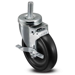 Swivel Stem Caster with Side Lock - 5" x 1.25" Polypropylene Wheel, 325 lb. Cap.