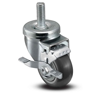 Swivel Stem Caster with Side Lock - 3" x 1.25" TPU Wheel, 270 lb. Cap.