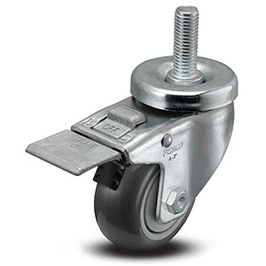 Swivel Stem Caster with Total Lock - 3" x 1.25" TPU Wheel, 270 lb. Cap.