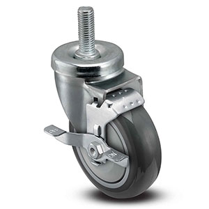 Swivel Stem Caster with Side Lock - 4" x 1.25" TPU Wheel, 275 lb. Cap.
