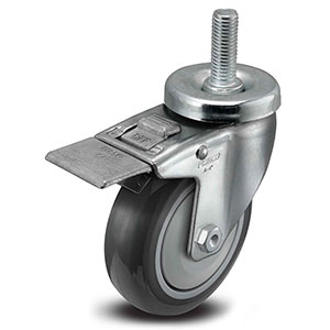 Swivel Stem Caster with Total Lock - 4" x 1.25" TPU Wheel, 275 lb. Cap.