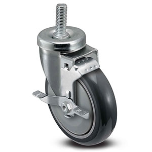 Swivel Stem Caster with Side Lock - 5" x 1.25" TPU Wheel, 350 lb. Cap.