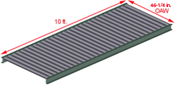 Gravity Pallet Conveyor - 2.5" Rollers, 46-1/4" wide x 10' long