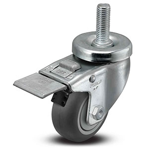 Swivel Stem Caster with Total Lock - 3" x 1.25" TPR Wheel, 210 lb. Cap.