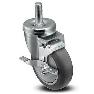 Swivel Stem Caster with Side Lock - 4" x 1.25" TPR Wheel, 275 lb. Cap.