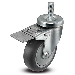 Swivel Stem Caster with Total Lock - 4" x 1.25" TPR Wheel, 275 lb. Cap.