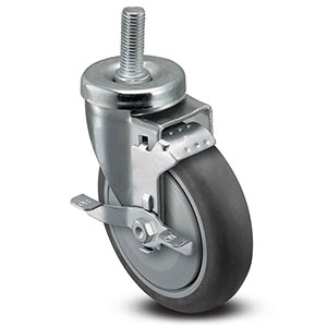 Swivel Stem Caster with Side Lock - 5" x 1.25" TPR Wheel, 325 lb. Cap.