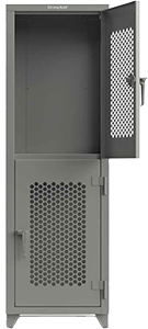Extra Heavy Duty Locker, Ventilated, 2 Compartment, 24"W x 24"D x 75"H