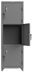 Extra Heavy Duty Locker, Keyless Entry, 3 Compartment, 24"W x 24"D x 75"H