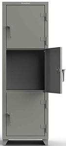 Extra Heavy Duty Locker, 3 Compartment, 24"W x 24"D x 75"H