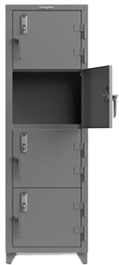Extra Heavy Duty Locker, Keyless Entry, 4 Compartment, 24"W x 24"D x 75"H