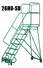 10 Step Super-Duty Mobile Ladder Stand - 26"W x 14"D Platform, Safety Grating Tread