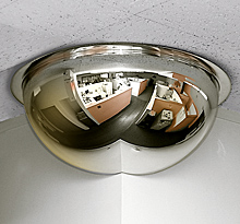 Three-Quarter Corner Dome Mirror - 18" dia.
