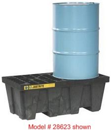 2 Drum Spill Control Pallet w/ Drain - 35% Recycled