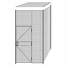 2-Wall Welded Wire Partition w/ Ceiling - 5'6" x 5'4" x 10'5-1/4"H - 3' Hinged Gate