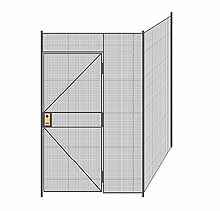 2-Wall Welded Wire Partition - 5'6" x 5'4" x 8'5-1/4"H - 3' Hinged Gate
