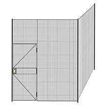 2-Wall Welded Wire Partition - 8'6" x 8'4" x 10'5-1/4"H - 3' Hinged Gate