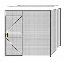 2-Wall Welded Wire Partition w/ Ceiling - 8'6" x 8'4" x 8'5-1/4"H - 3' Hinged Gate