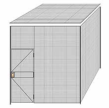 2-Wall Welded Wire Partition w/ Ceiling - 9'6" x 9'4" x 10'5-1/4"H - 3' Hinged Gate