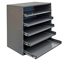 Heavy Duty 5 Sliding Shelf Cabinet - 20-1/2"W x 12-1/2"D x 21"H, w/Triple Track Slides